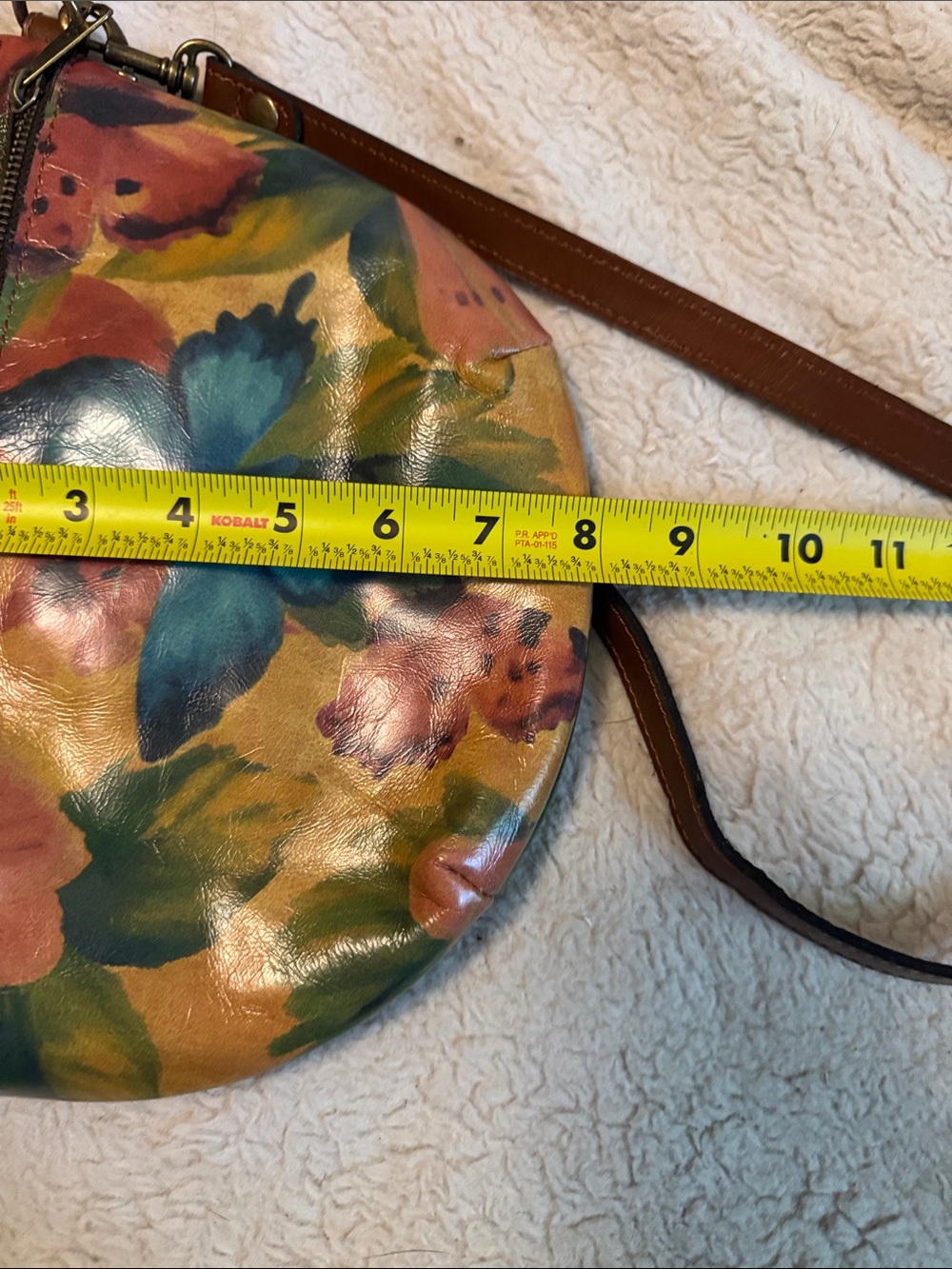 Patricia Nash Watercolor Floral Butterfly Crescent Crossbody Bag Purse NWOT - Picture 7 of 7